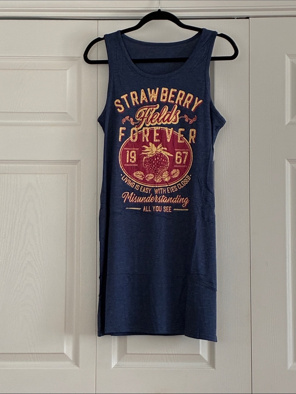 Women's Navy Blue Casual Dress - Comfortable Cotton-Blend NWOT